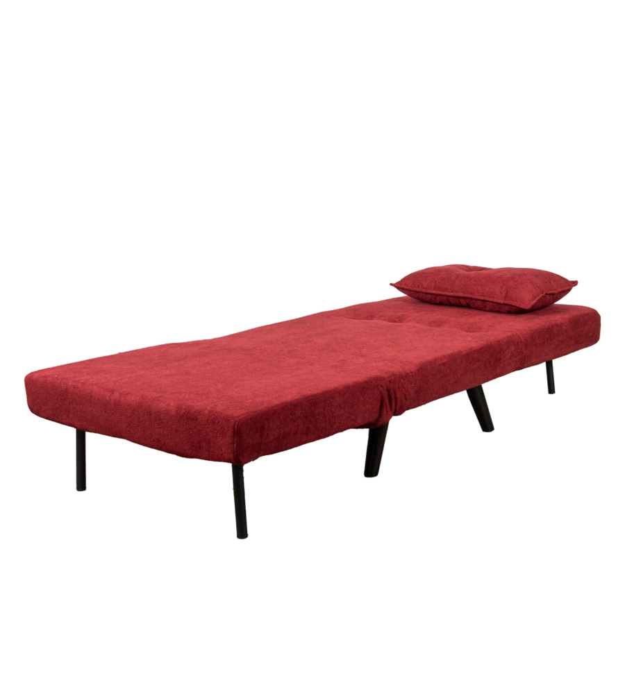 POLTRONA LETTO "QUEEN" IN TESSUTO BURGUNDY, 77x77X85 CM